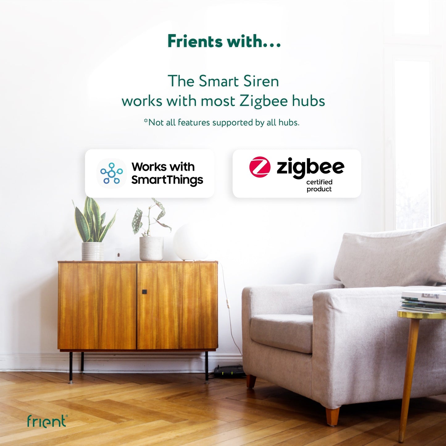 Sirena inteligente Frient, sirena europea (blanca, zigbee 3,0)