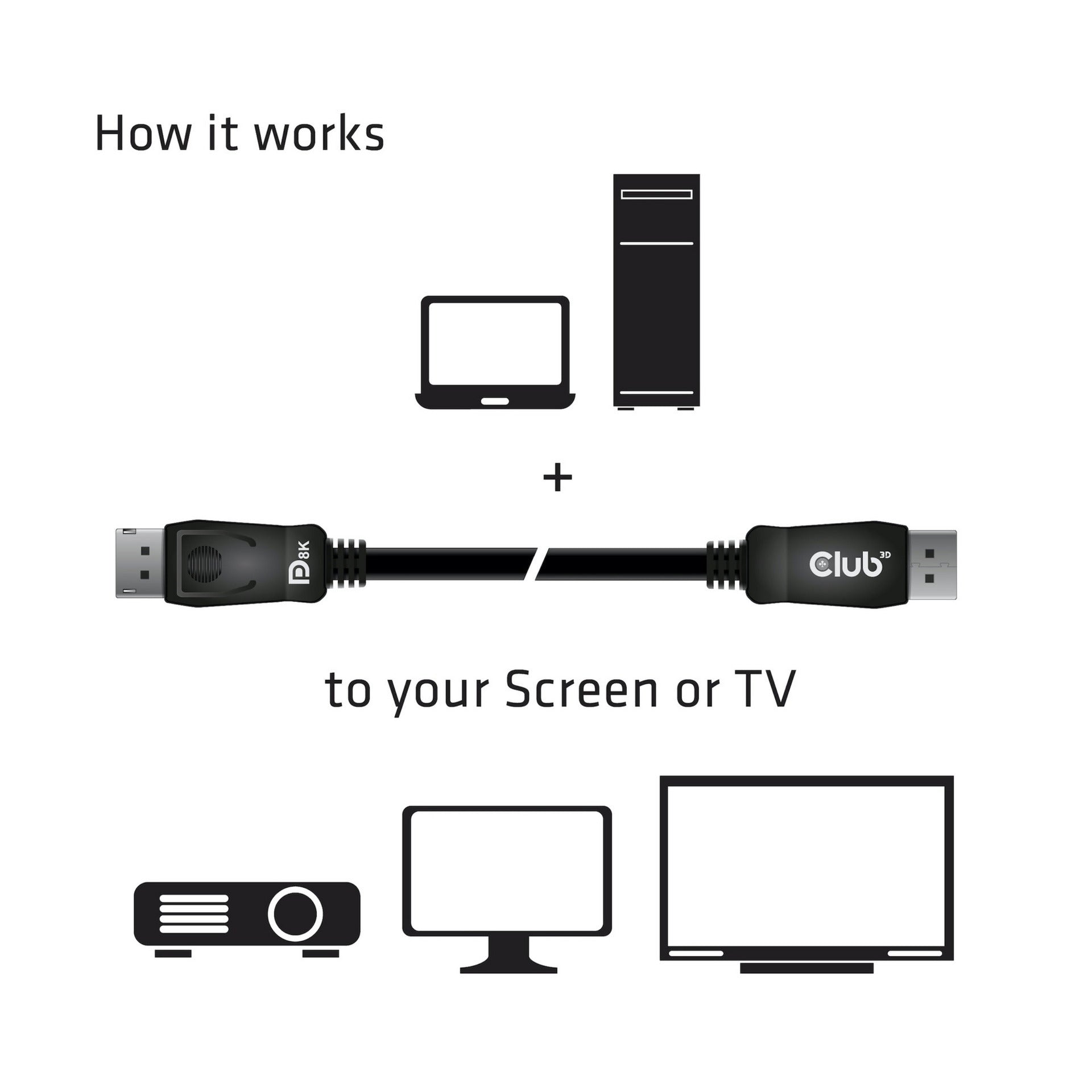 Club 3D DisplayPort 1.4 DisplayPort 1.4 Hombre-hombre-hombre