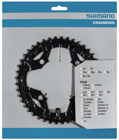 Plato Shimano Acera FC-T3010 9 velocidades 44 dientes para cubrecadena negro