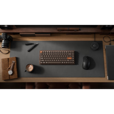 Keychron k3 max-h1w all-wood special edition rgb mechanical keyboard (wood color, us layout (qwerty), milk pom red, 75%, rgb leds, double-shot pbt, hot swap, 2.4ghz | bluetooth 5.1 | usb-c)