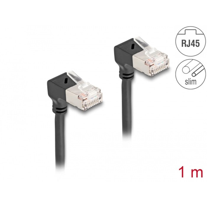 Delock RJ45 Network Cable Cat.6A S FTP Slim 90 ° verso il basso