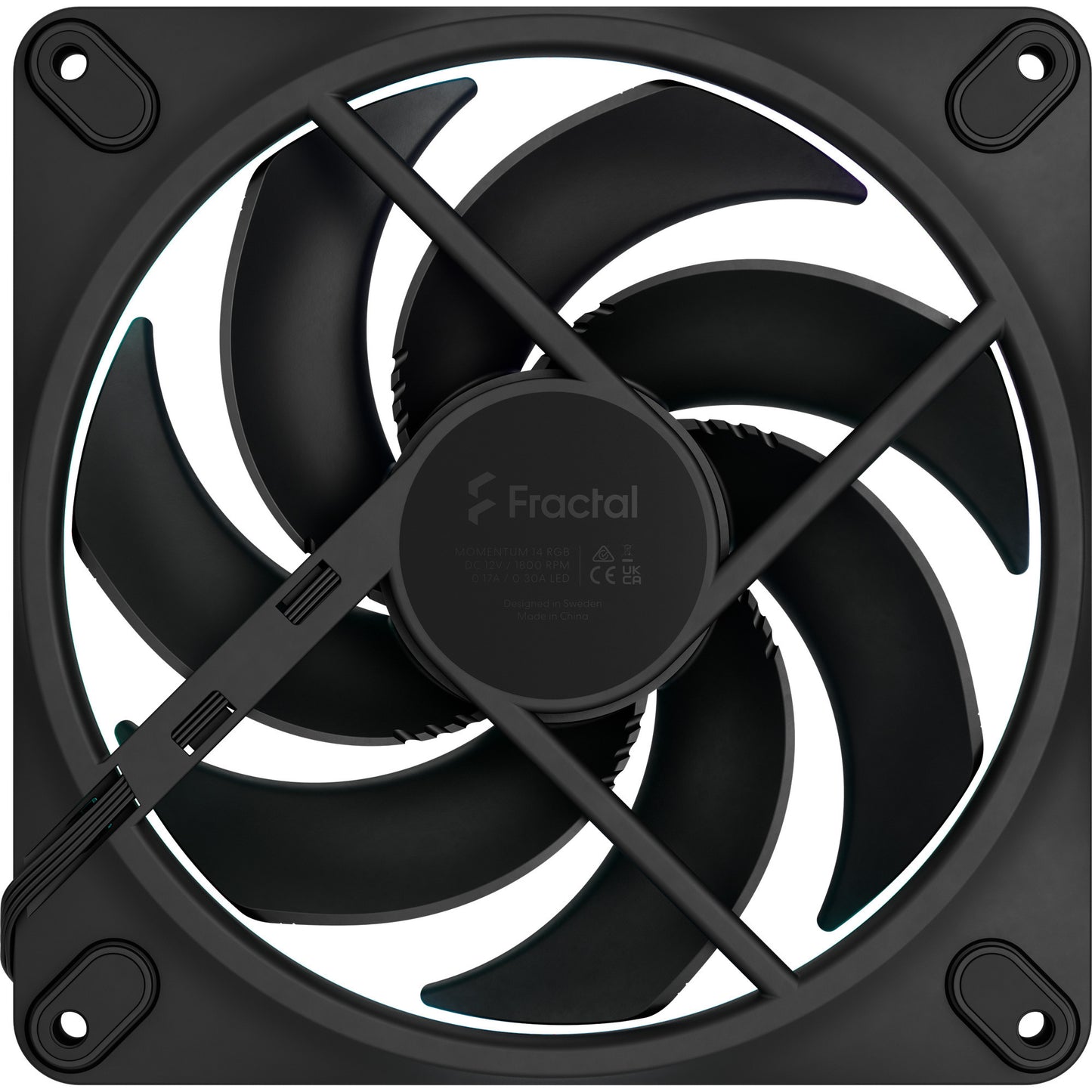 Fractal design impulse 14 rgb ventilador de caja (negro, 140 x 140 x 25 mm, pwm)