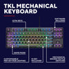 Trust GXT 864 Cada Tastiera da gioco meccanica compatta TKL, tastiera da gioco (nera, layout USA, marrone Huano, RGB)