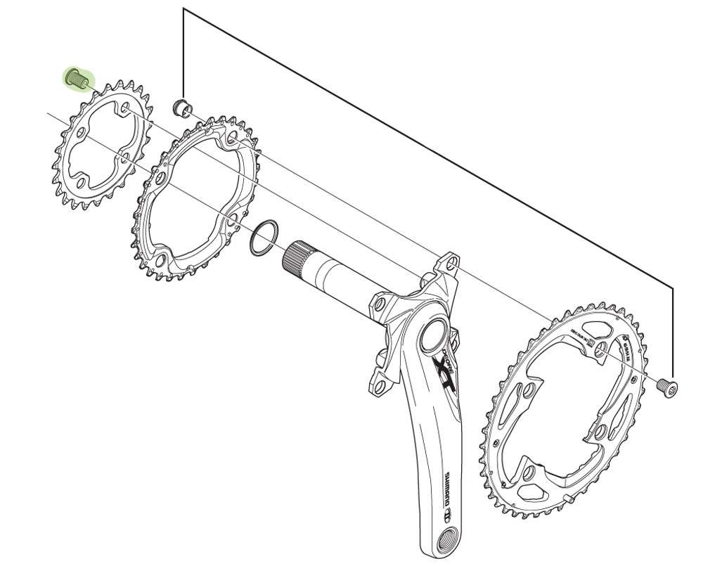 Shimano kettingbladboutset M8X8.5 B FC-M7000 (4st)