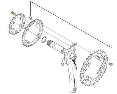 Conjunto de pernos superior de la cadena Shimano M8X8.5 B FC-M7000 (4st)