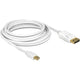 Delock mini-displayport naar displayport kabel (wit, 3 meter)