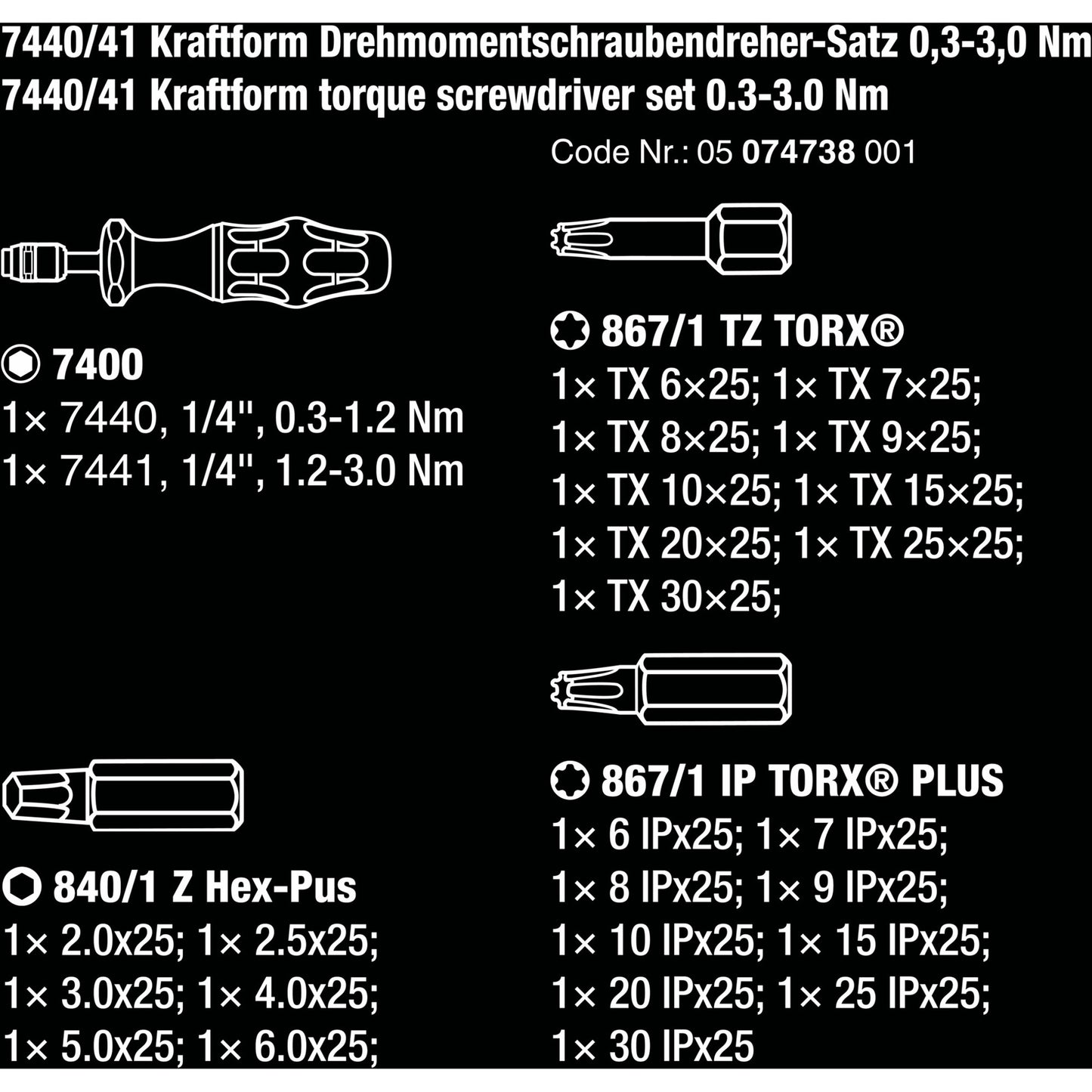 WAA 7440 41 driver momentaneo Kraftform set 0,3-3