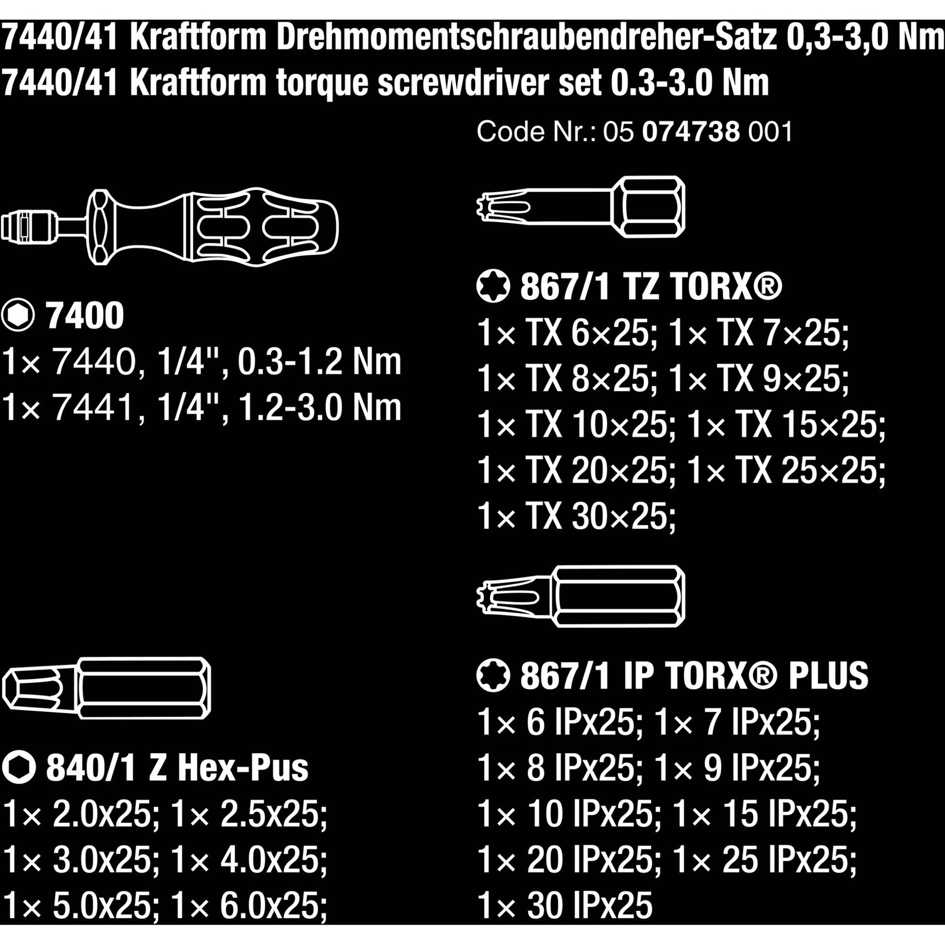 WAA 7440 41 driver momentaneo Kraftform set 0,3-3
