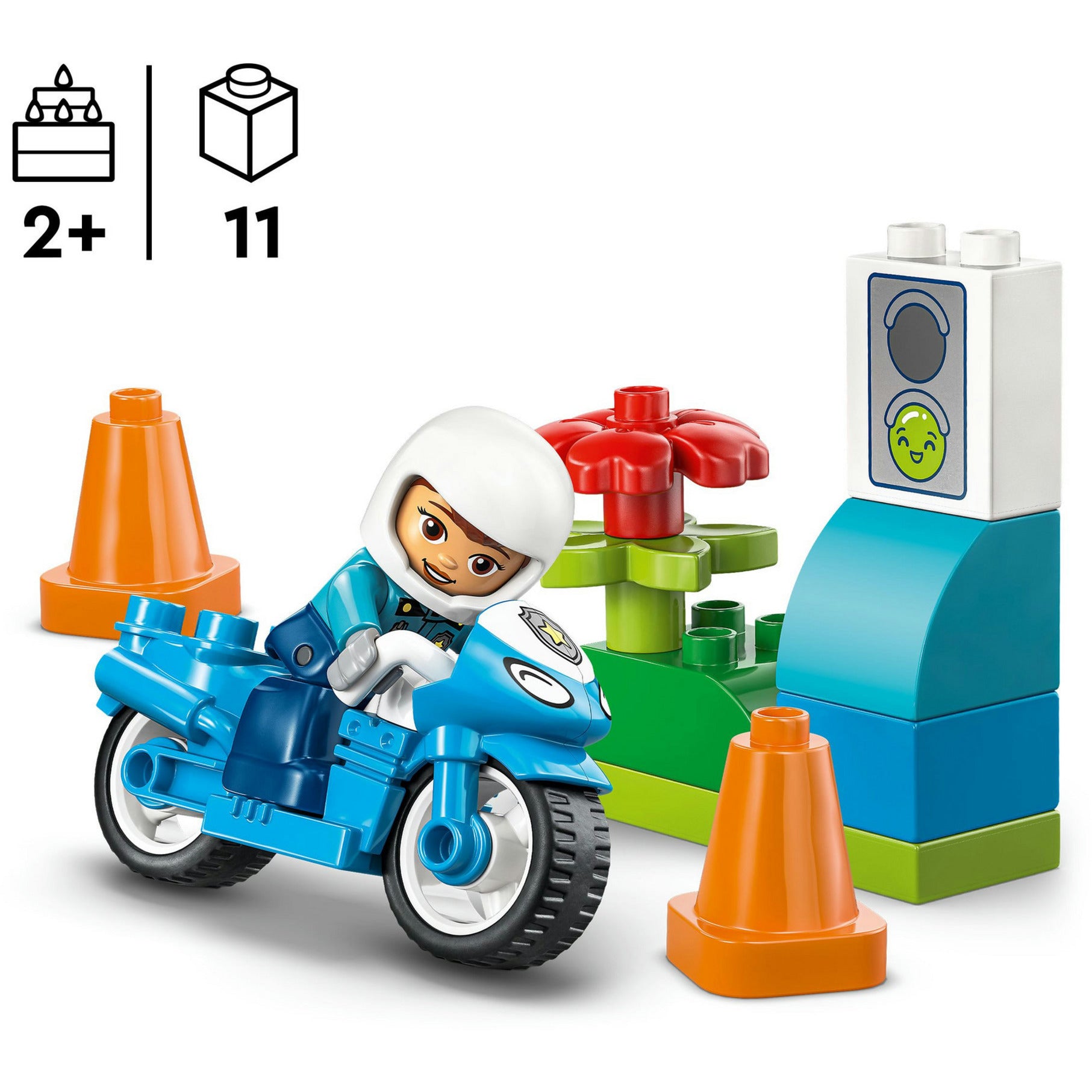 Lego 10471 Duplo Town Motocicletta Blu della Polizia | 2 pezzi