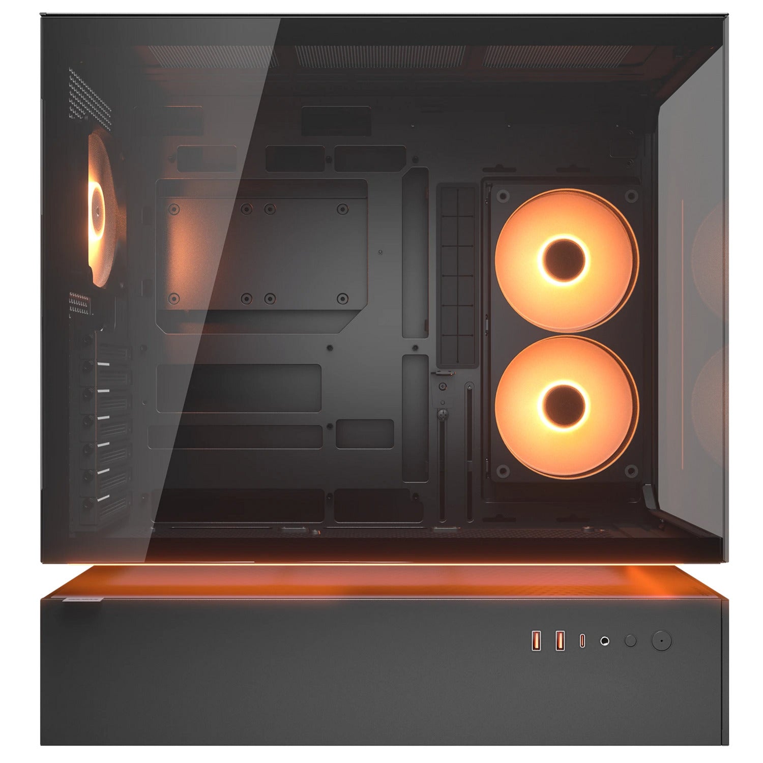 Custodia midi tower Cougar cfv235 (nero | 2x USB-A | 1x USB-C | RGB | vetro temperato)