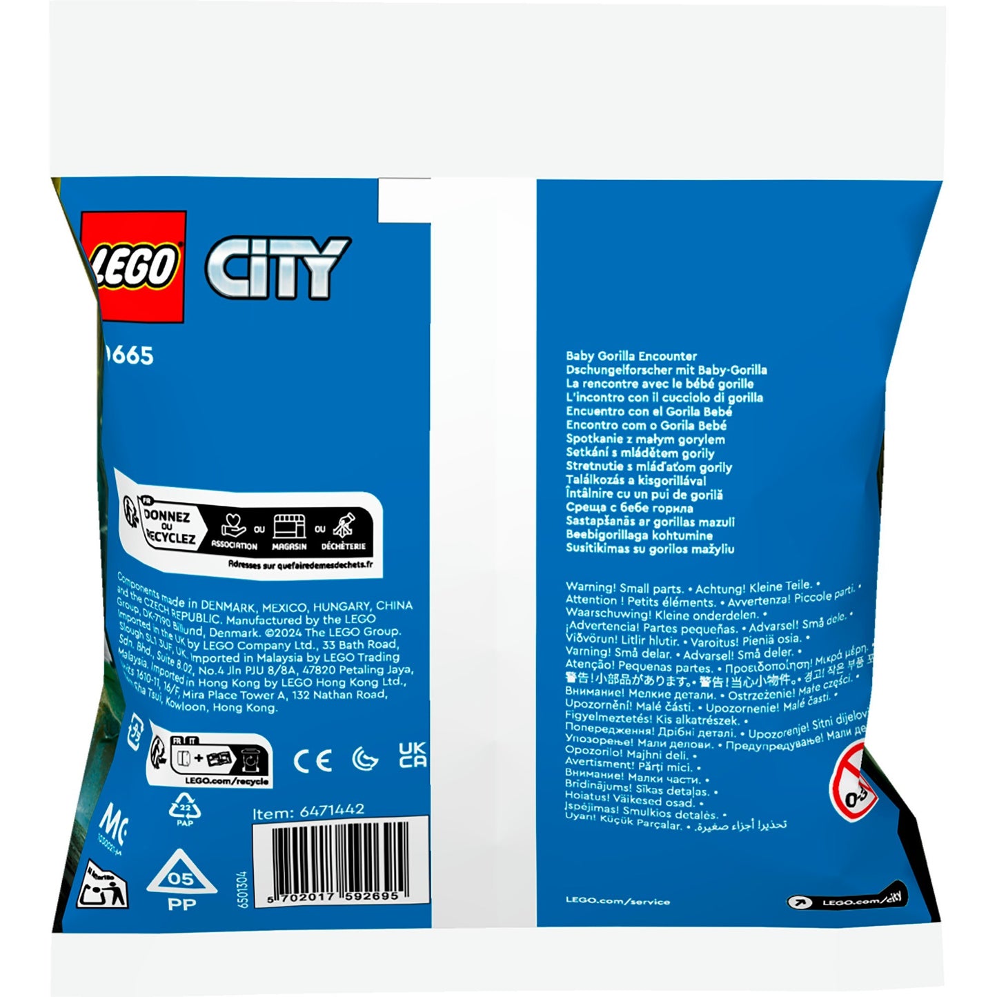 Lego city 30665 encuentro con bebe gorila
