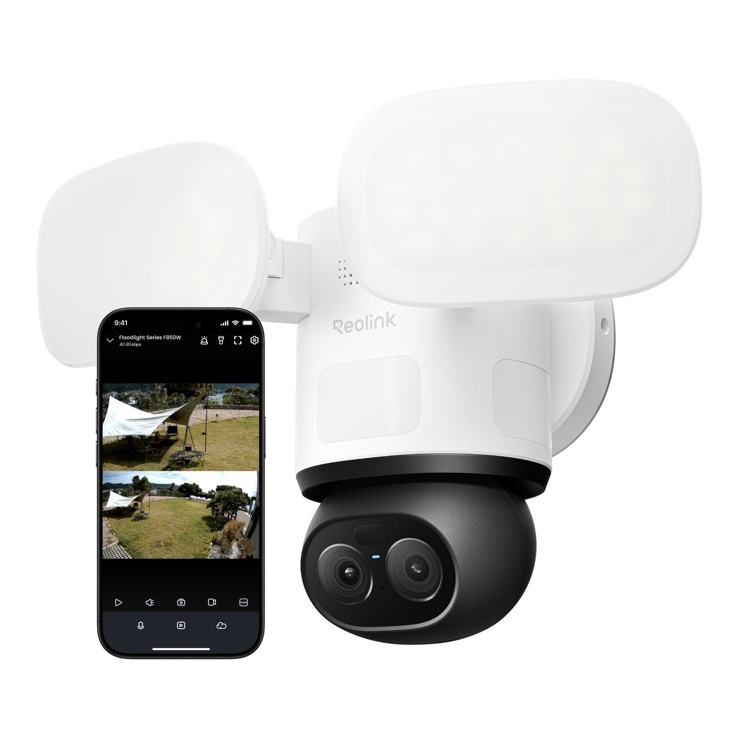 Reolink f850w trackflex floodlight wifi security camera (white, 4k, wifi)