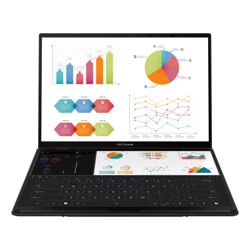 Asus ZenBook Duo UX8406ca-QL038W 14 Copilot+ laptop 2 in 1 (Grigio | Ultra 7 255h | Arc 140t | 32 GB | SSD da 1 TB | OLED | Touch)