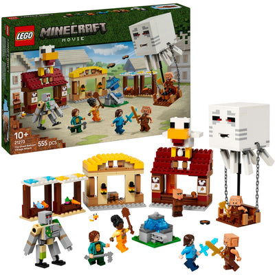 LEGO Minecraft 21273 El ataque Ghast-Ballon en el pueblo
