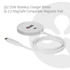 Club 3d cac-3026 qi2 25w draadloze oplader (wit, qi-gecertificeerd, magsafe-compatibel, magnetisch pad)