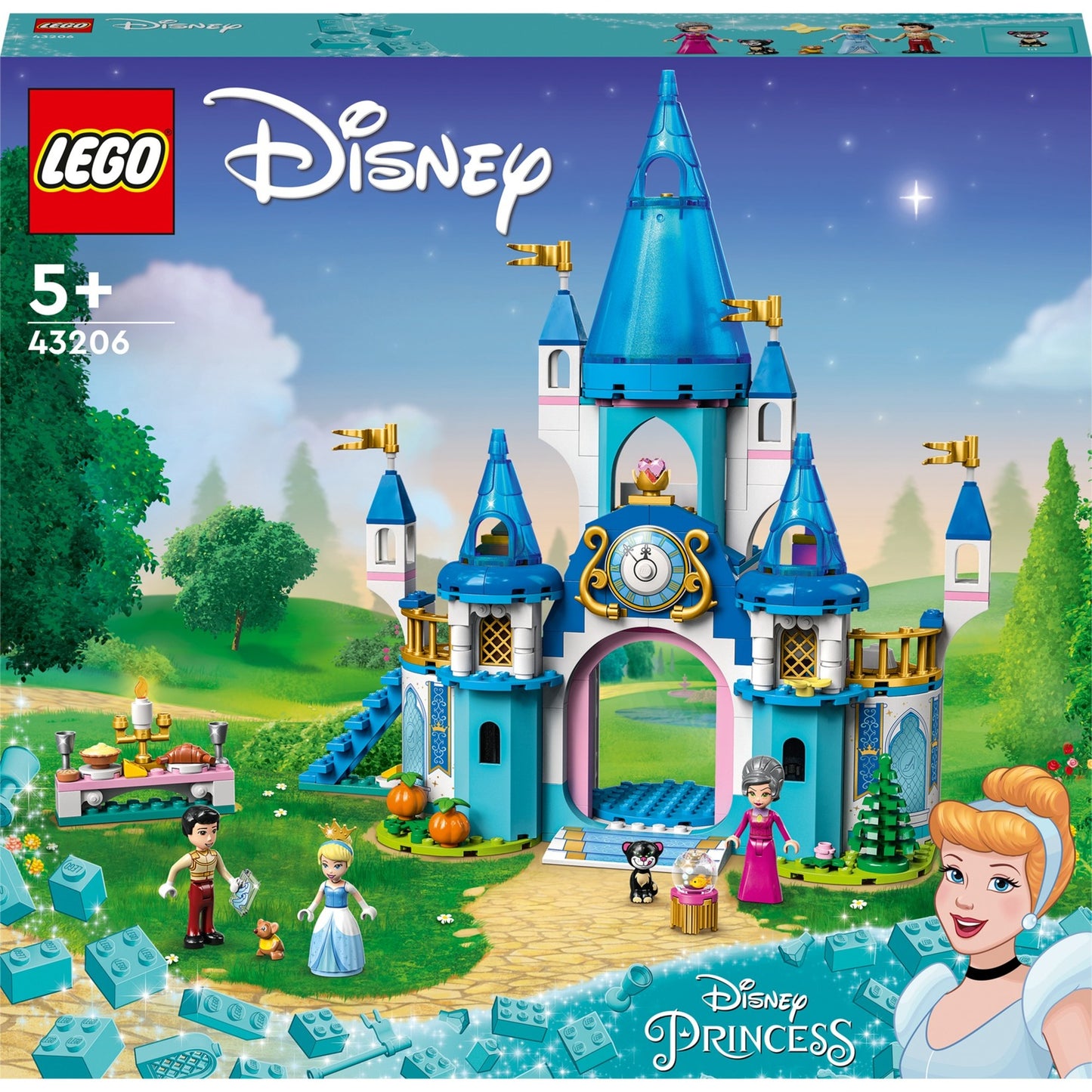 Lego disney princess - het kasteel van assepoester en de knappe prins constructiespeelgoed (43206)
