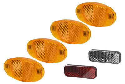 Juego de reflectores ácidos para radios de tija de sillín de manillar.