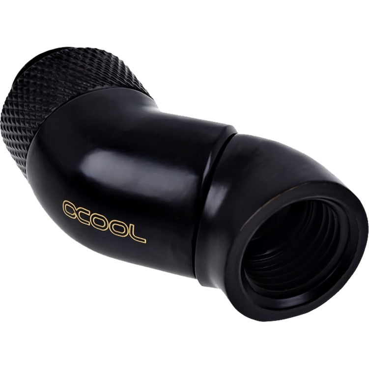 Adattatore angolato Alphacool eiszapfen doppio collegamento a 45 gradi (nero)