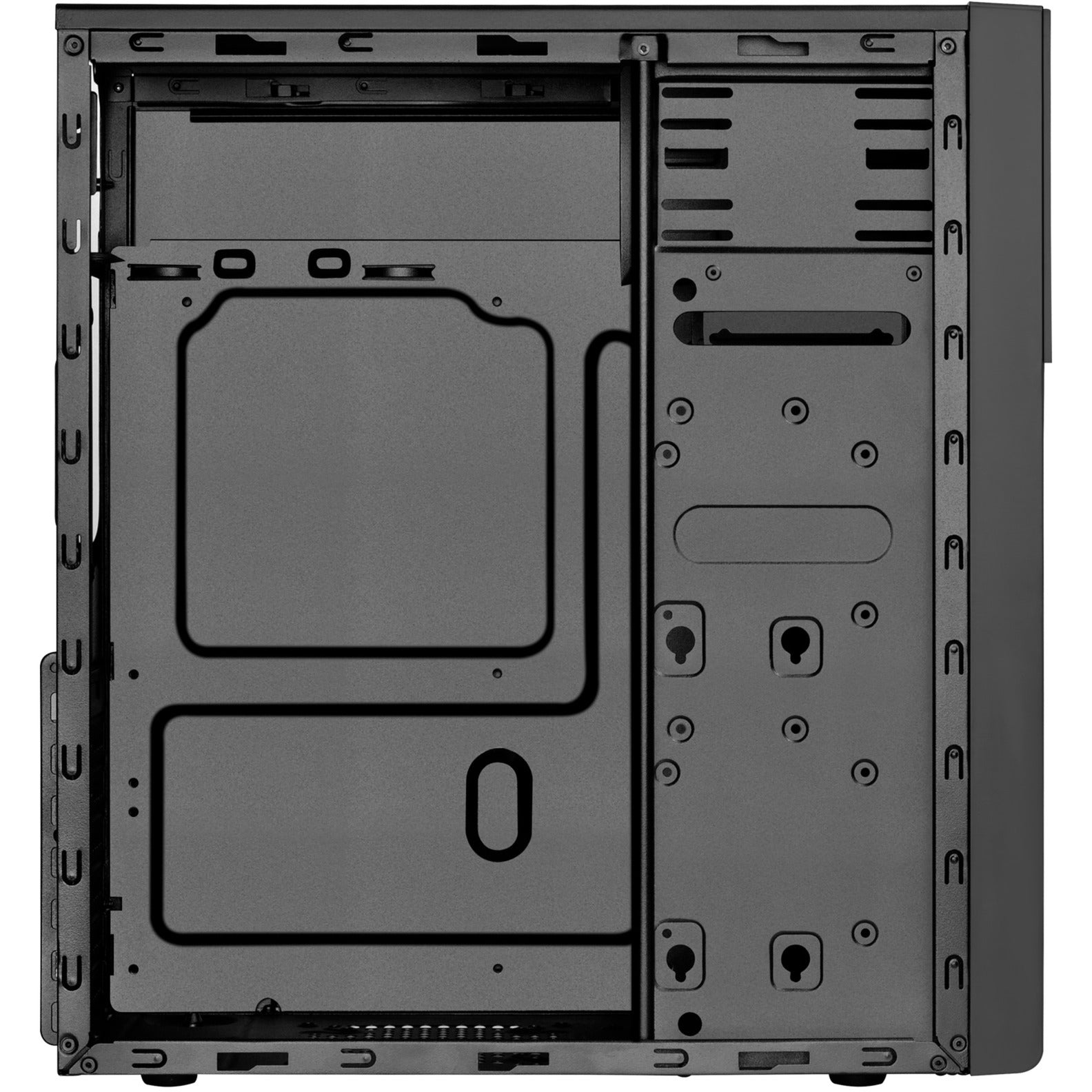 Silverstone sst-ps13b midi tower behuizing (zwart | 2x usb-a)