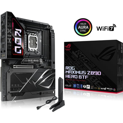 Asus Rrog Maximus Z890 Hero BTF Socket 1851 motherboard (black, RAID, 5 GB-LAN, Wi-Fi 7, BT, Sound, ATX)