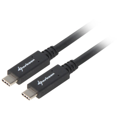 Sharkoon usb-c 3.2 > usb-c kabel (zwart, 0,5 meter )