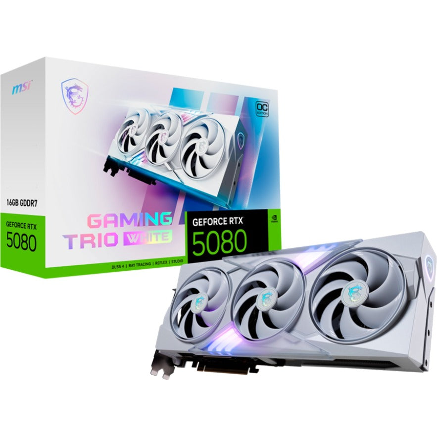 Scheda grafica Msi Geforce RTX 5080 16G Gaming Trio OC Bianca (Bianco, 3x Display Port, 1x HDMI)