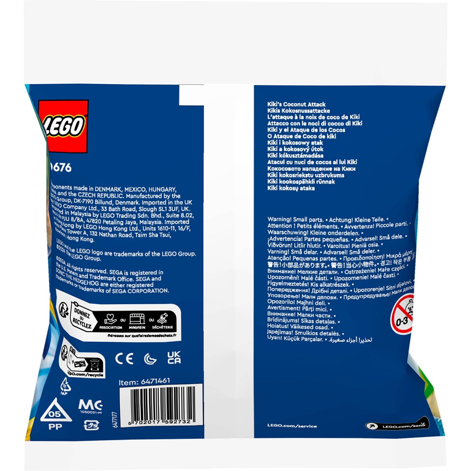 Lego Sonic the Hedgehog - Giocattolo da costruzione L'attacco al cocco di Kiki (30676)