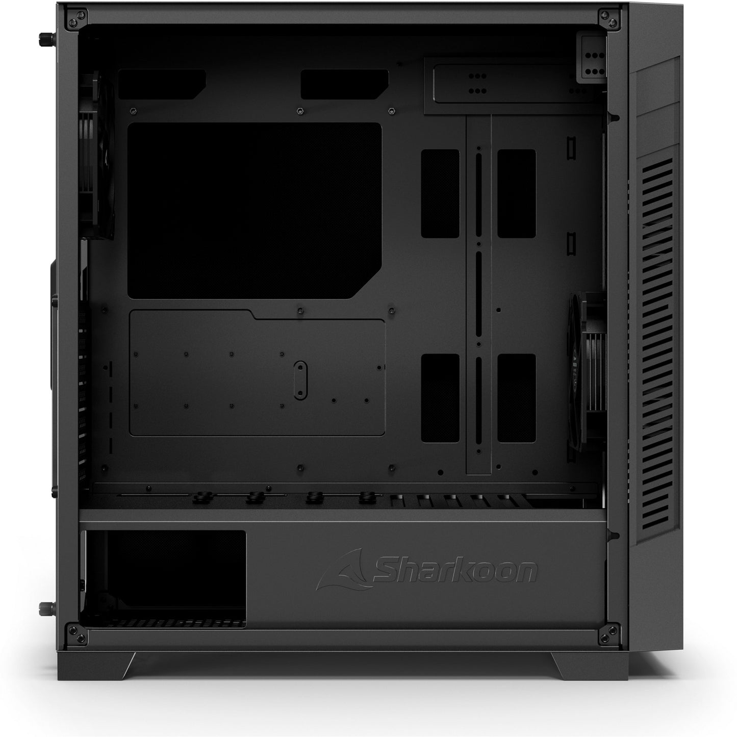 Custodia midi tower silenziosa Sharkoon s25 (nera | 2x USB-A | 1x USB-C)