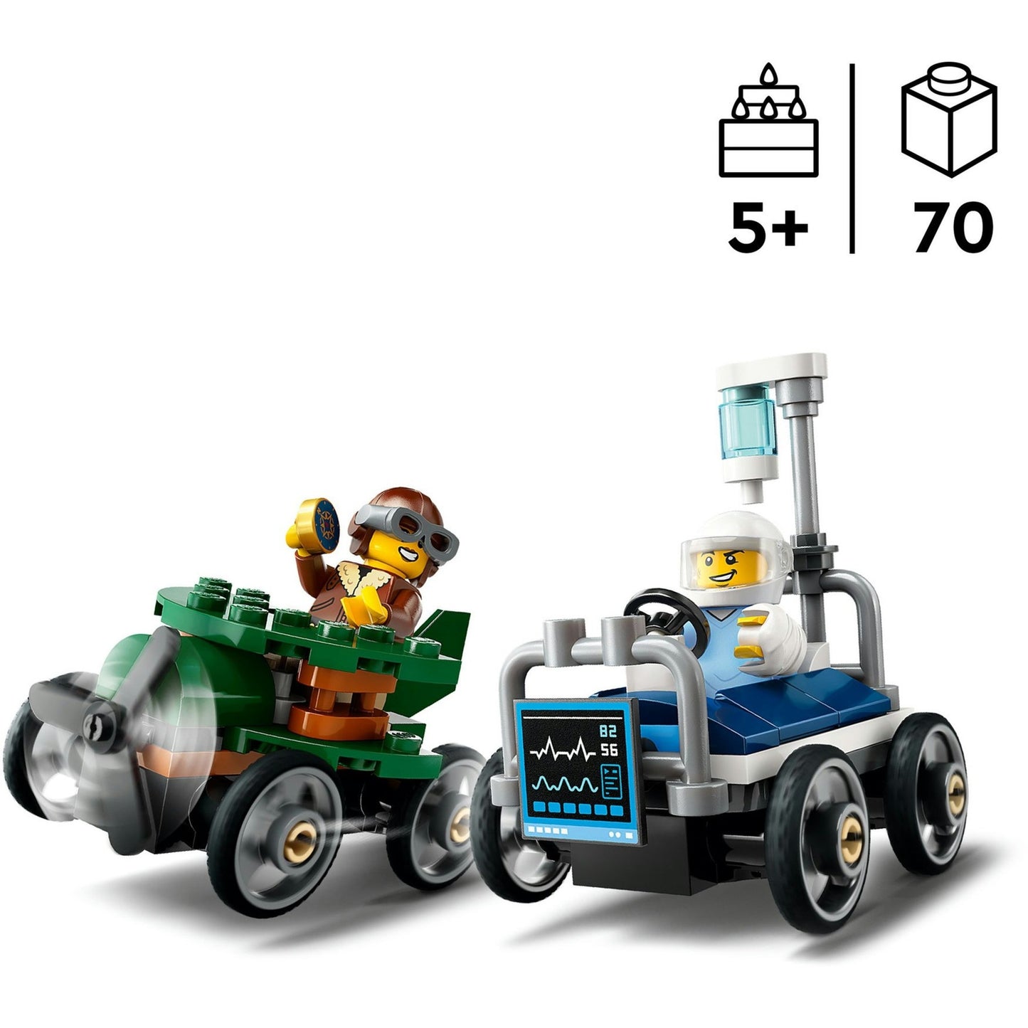 Pacchetto di auto da corsa LEGO LEGO 60459: aereo vs. letto d'ospedale