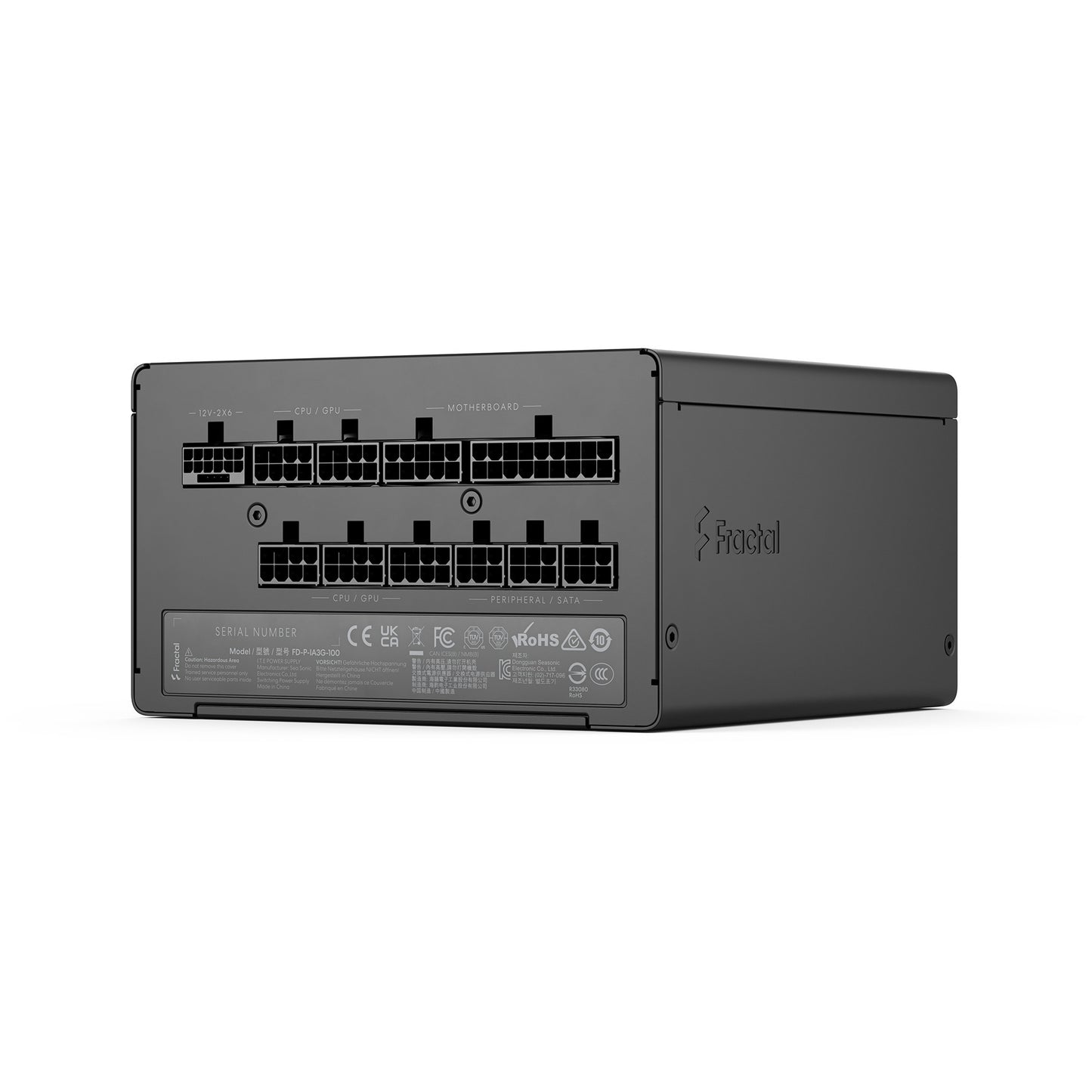 Fractal design ion gold 3 modulaire 1000 watt voeding (zwart, 1x 12v-2x6, 3x pcie)