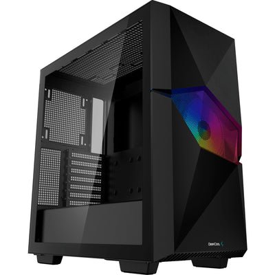 Deepcool cyclops midi tower behuizing (zwart | 1x usb-a | 1x usb-c | window)