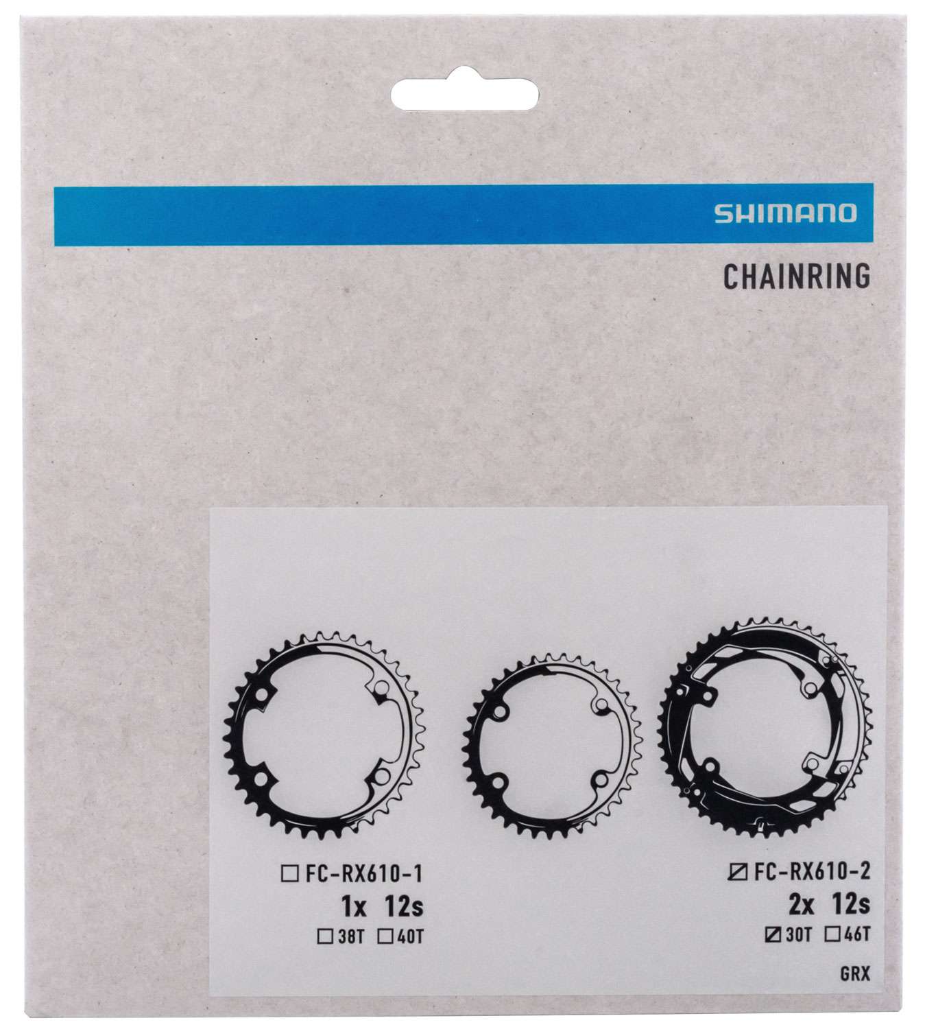 Shimano grx fc-rx610 2x12-speed chainring