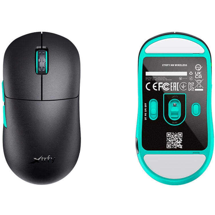 Mouse da gioco wireless Cherry xtrfy m8 (nero menta, 400 - 26.000 dpi, USB 2,4 GHz)