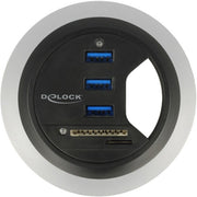 Delock in-desk hub 3 port usb 3.0 + 2 slot sd card reader kaartlezer - afbeelding 2