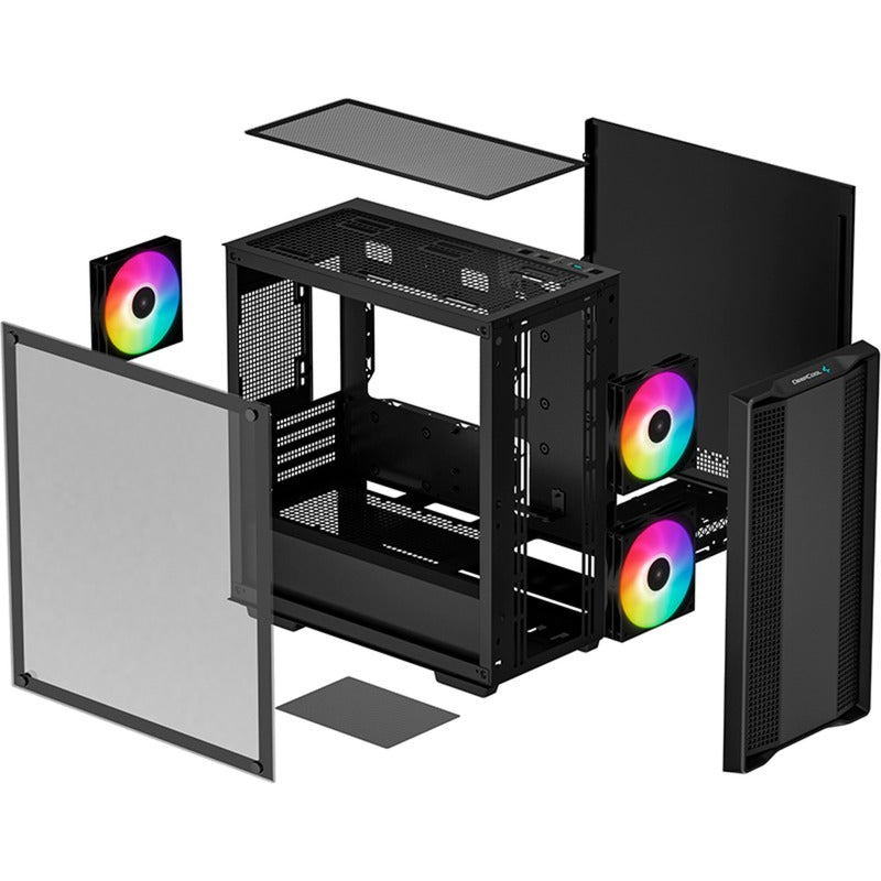 Deepcool cc360 argb mini tower behuizing (zwart | 2x usb-a | rgb | window)