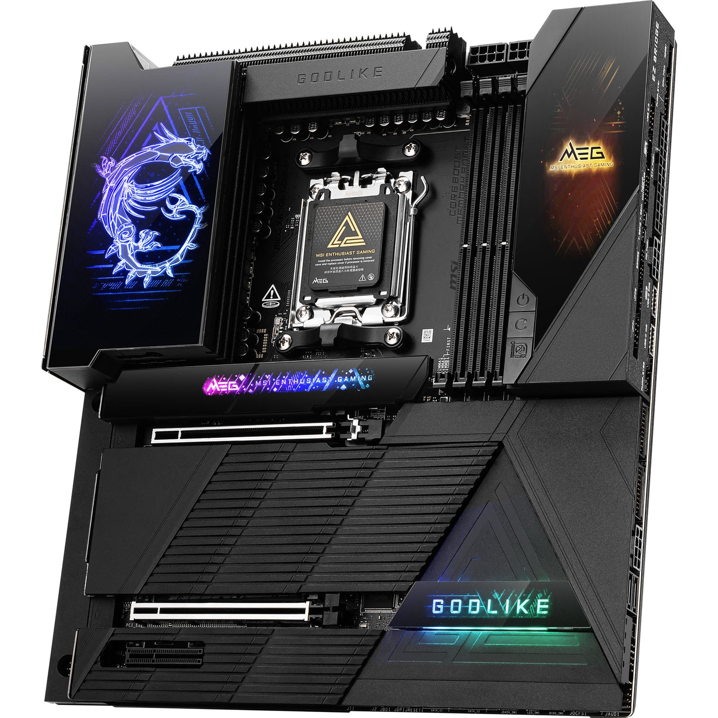 Scheda madre Msi Meg X870e Godlike Socket AM5 (5GB-LAN, 10GB-LAN, WLAN, BT, audio, ATX)