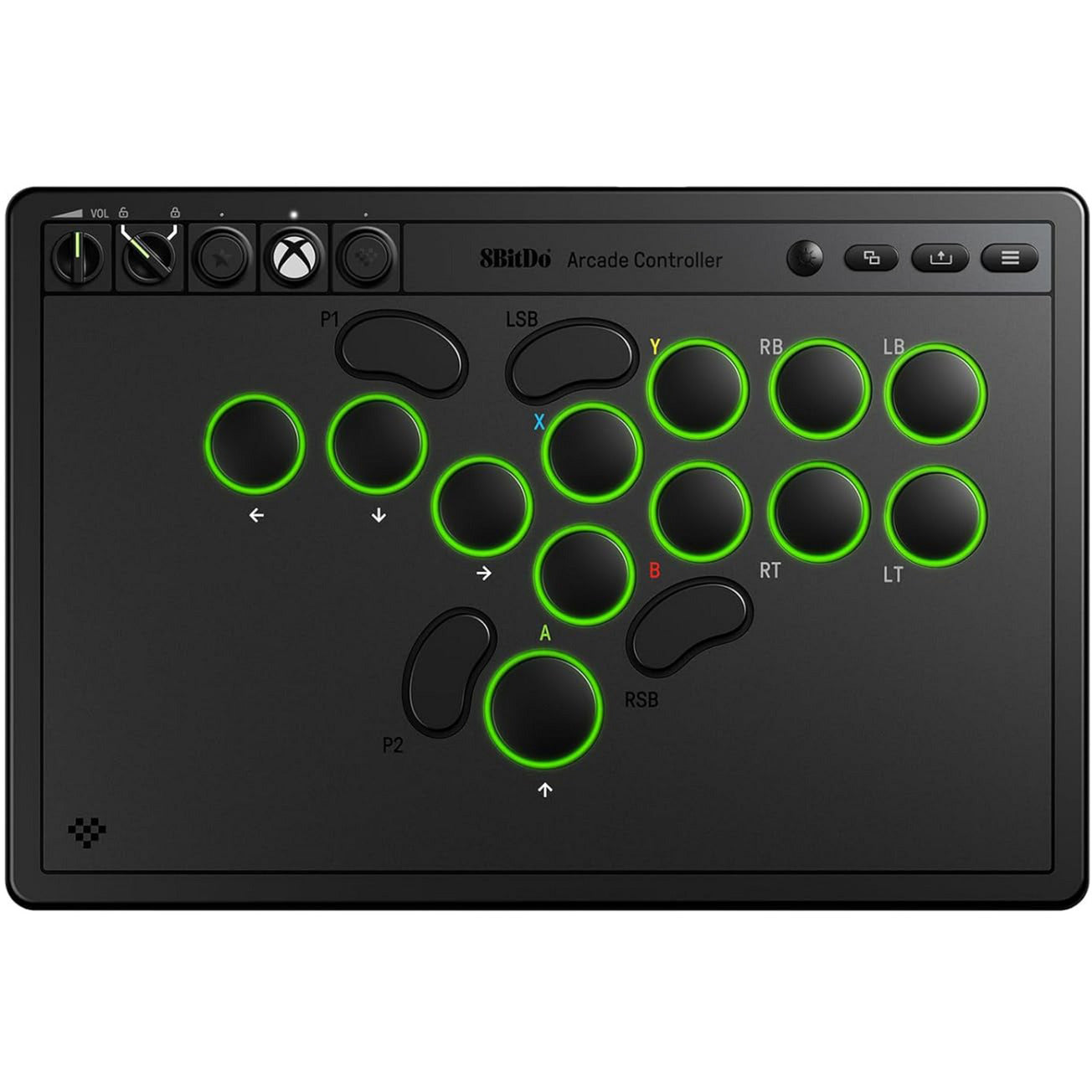 Controller arcade 8bitdo per xbox (nero, USB 2,4 GHz, serie xbox x|s, xbox one, PC)