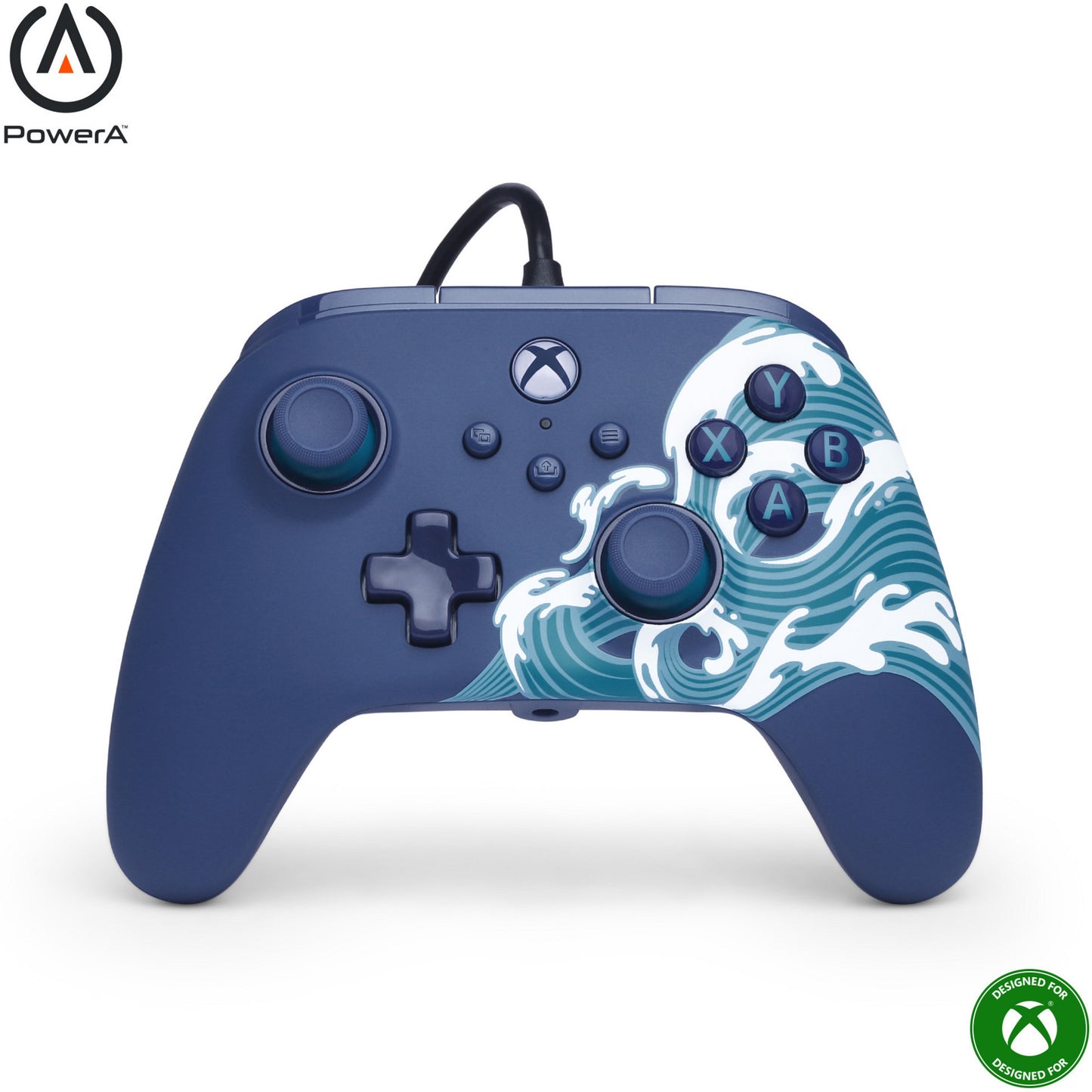 Controller Powera Advantage con cavo per xbox serie x|s - onda d'acqua (blu azzurro, xbox serie x|s, xbox one, PC)