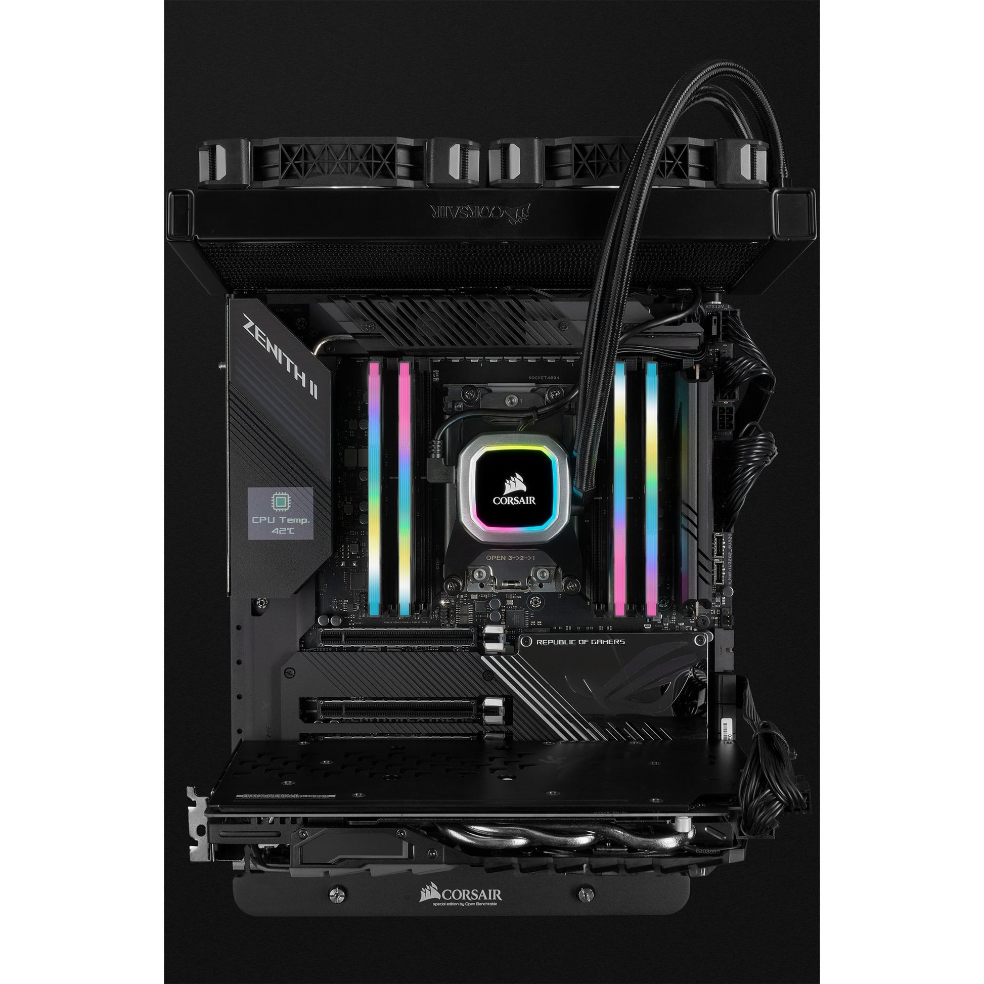 Corsair vengeance rgb pro sl 16 gb ddr4-3200 (2x 8 gb) werkgeheugen (zwart, cmh16gx4m2e3200c16, xmp 2.0)