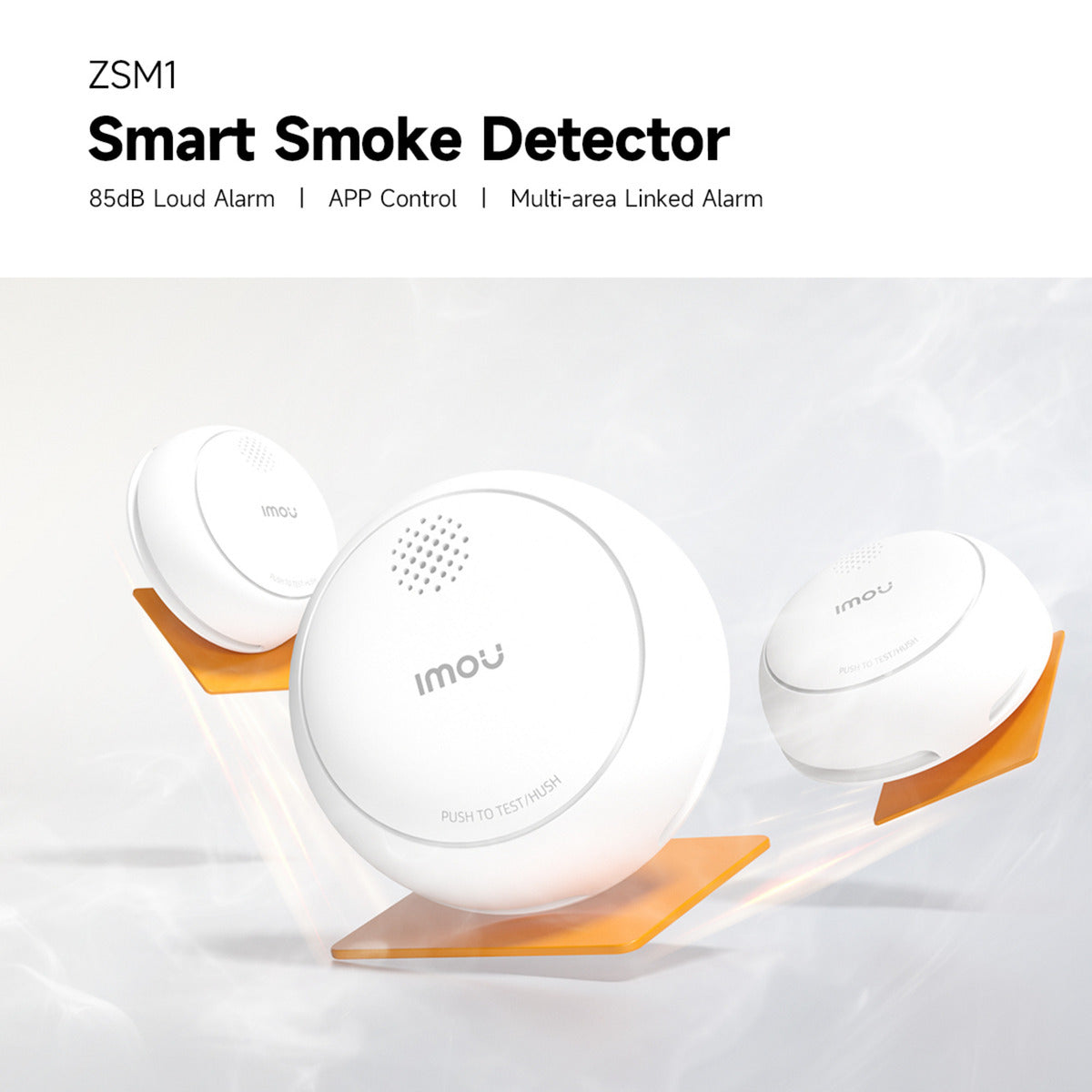 Imou slimme rookmelder - zsm1 bundel (wit, 3 stuks + zg2s smart gateway, zigbee)