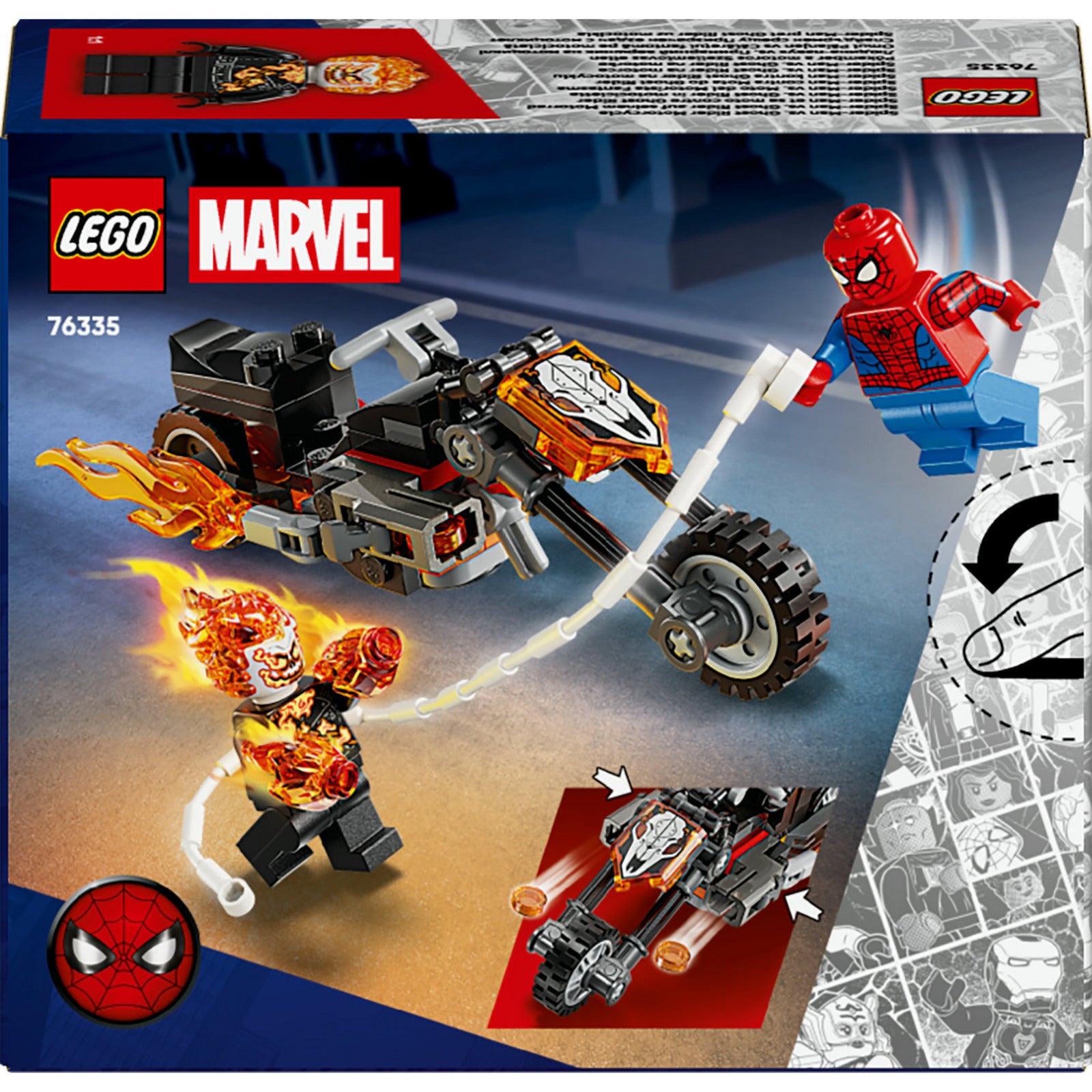 Lego super héroes 76335 marvel spider-man vs. moto jinete fantasma