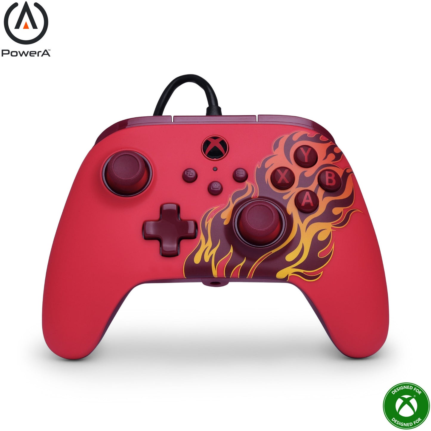 Controller Powera Advantage con cavo per xbox serie x|s - red fire (rosso, xbox serie x|s, xbox one, PC)