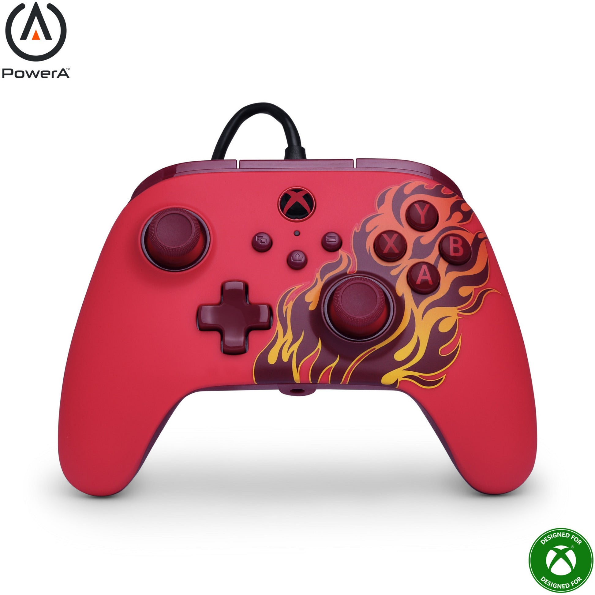 Controller Powera Advantage con cavo per xbox serie x|s - red fire (rosso, xbox serie x|s, xbox one, PC)