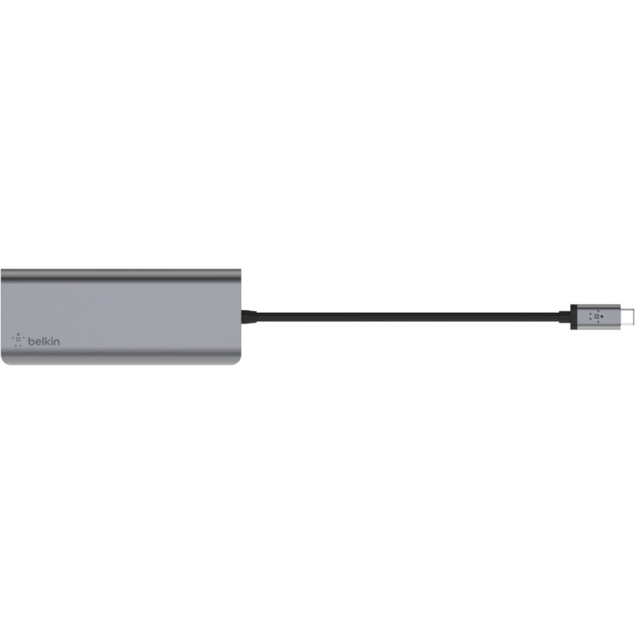 Belkin connect meerpoorts 6-in-1 usb-c hub dockingstation (zilver)