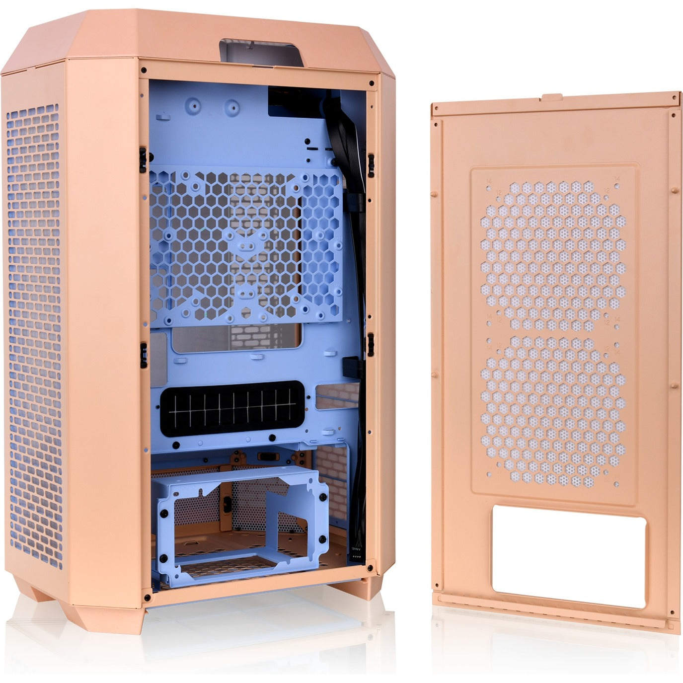 Thermaltake the tower 300 - custodia mini tower color pesca fuzz (pesca | 3x USB-A | vetro temperato)