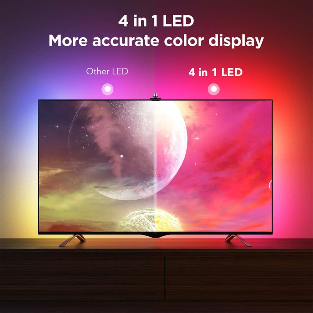 Govee envisual smart TV retroiluminación tira LED 3s (WiFi 2,4ghz, Bluetooth, para televisores de 55 a 65 pulgadas)
