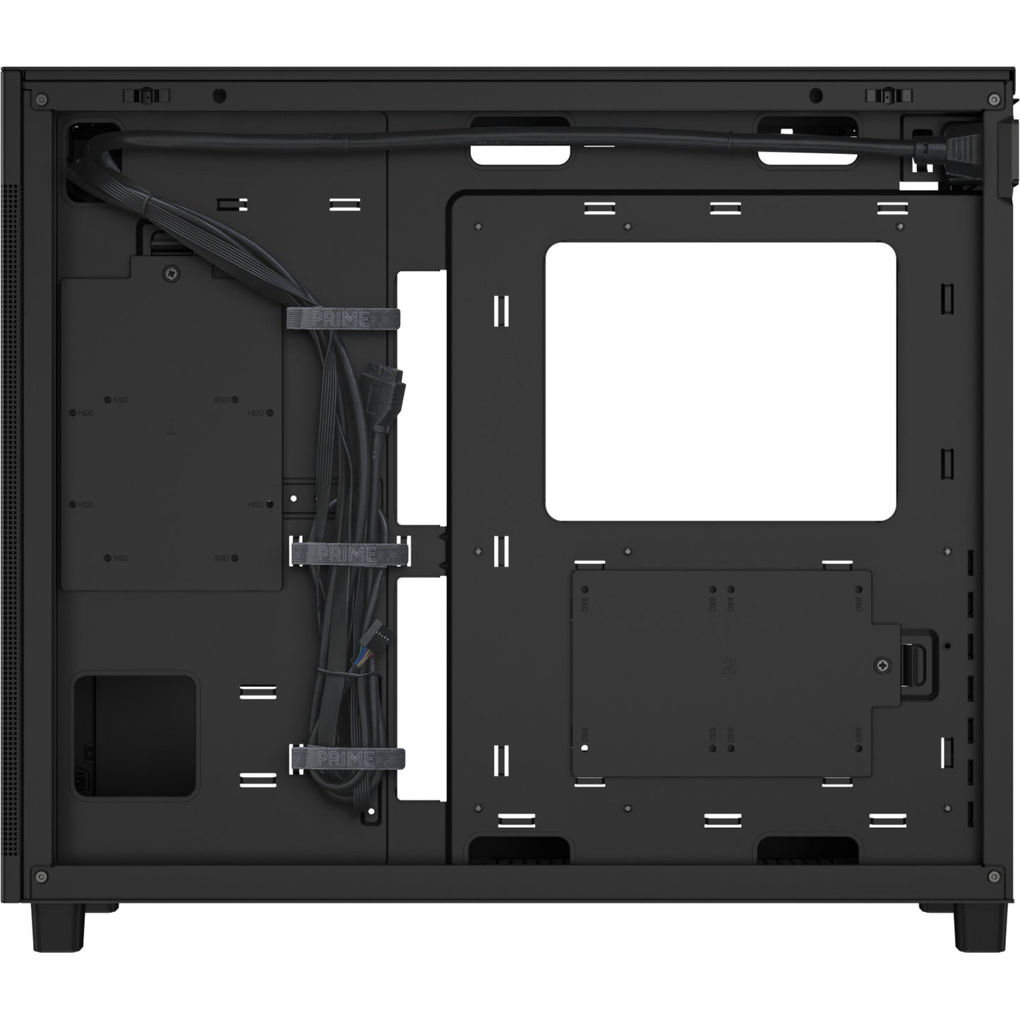 Asus prime ap303 - mesh panel midi tower behuizing (zwart | 2x usb-a | 1x usb-c)