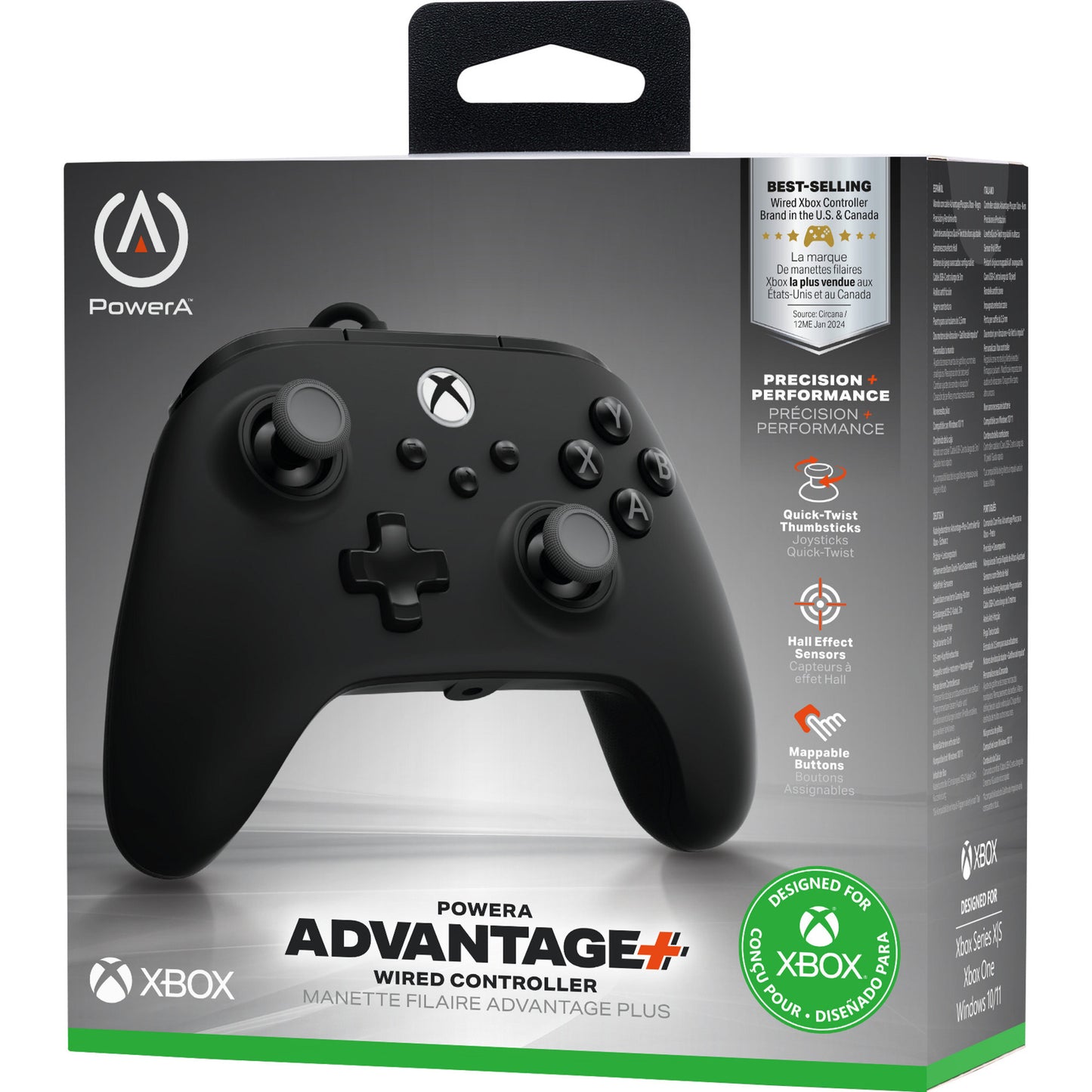 Vantaggio Powera plus controller cablato per xbox serie x|s (nero, xbox serie x|s, xbox one, PC)