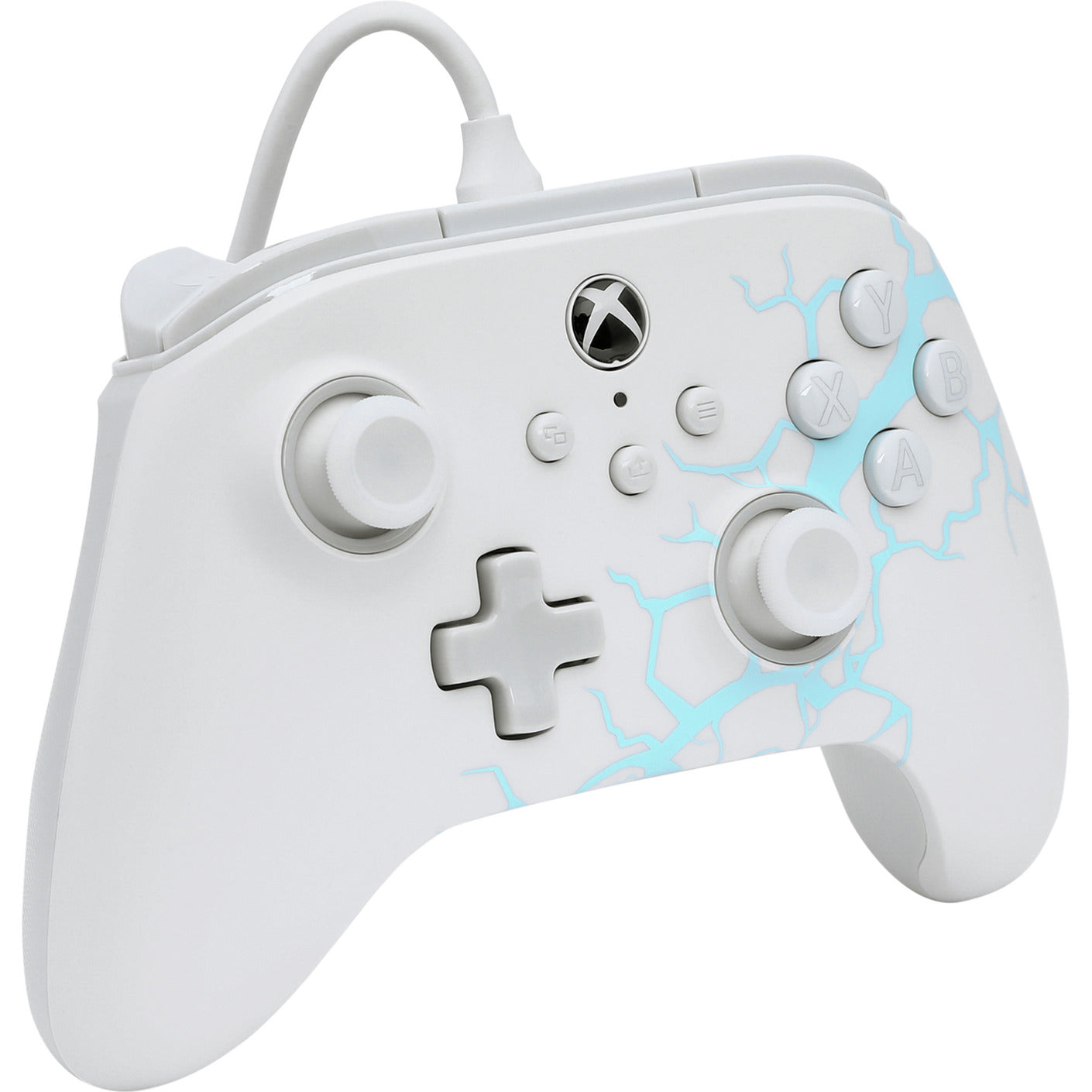 Controller Powera Advantage con cavo per xbox serie x|s - polar ice (bianco blu, xbox serie x|s, xbox one, PC)