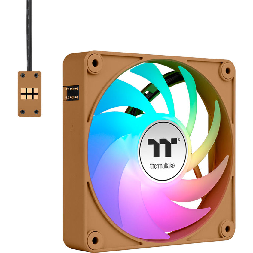 Thermaltake ct120 ex argb sync ventola di raffreddamento per PC ghiaia sabbia (pacchetto da 3 ventole) ventole per case (marrone chiaro, 3 pezzi, 120 x 120 x 25 mm, pwm)